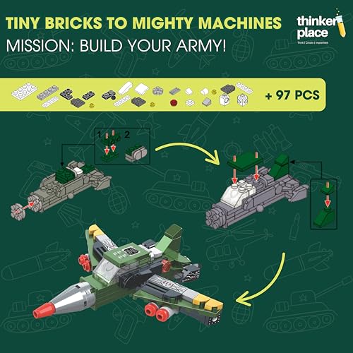 Image of STEM Armored Vehicle Building Blocks Set (97 Pcs) | DIY Lightning Fighter Jet Toy for Kids 7+ Years (Boys & Girls) | Educational Construction | Creativity & Action Play Toy