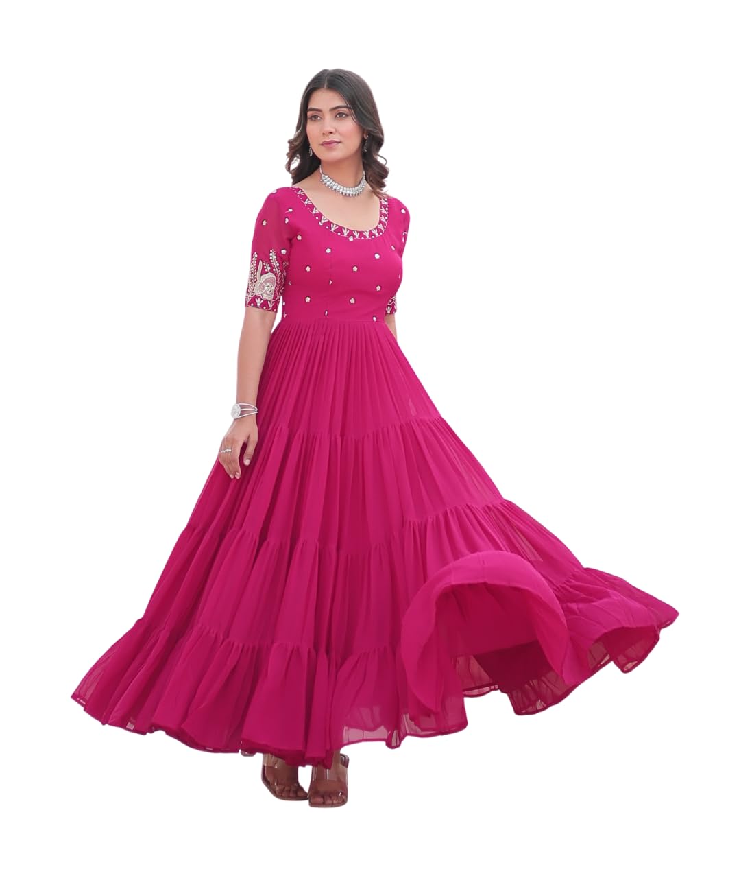 Georgette Embroidered Gown for Women-image-48