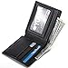 Genuine Leather Bifold Wallet with 3 Card Slots and ID Window For Mercedes Benz (Black, Mercedes Benz)