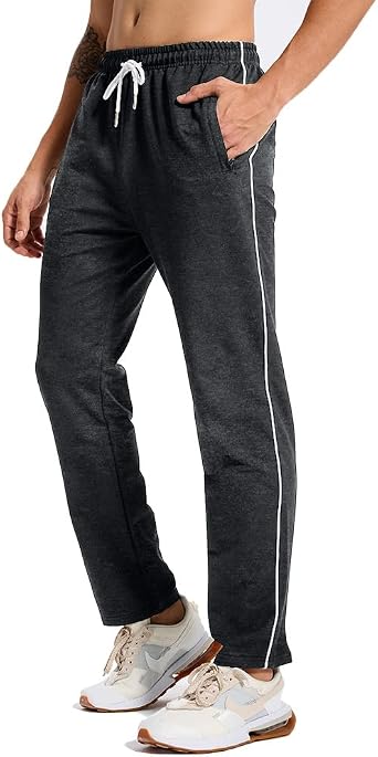 Tracksuit Bottoms Mens Joggers Slim with 3 Zip Pockets