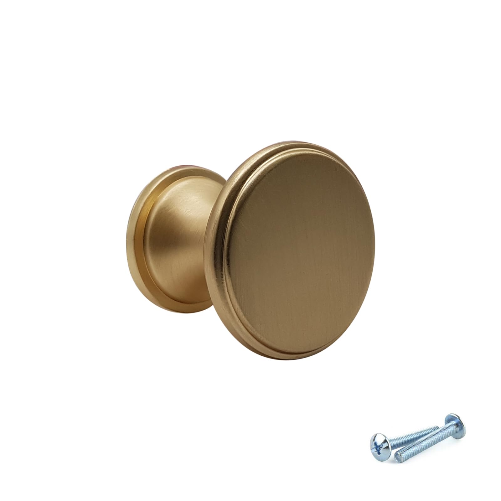 M4TEC Bedroom Furniture Kitchen Cabinet Door Knobs for Cupboards Door Handles, and Drawers, Kitchen Furniture Brushed Brass Pull Door Handles & Wardrobe knobs - VG7 Series: 25mm