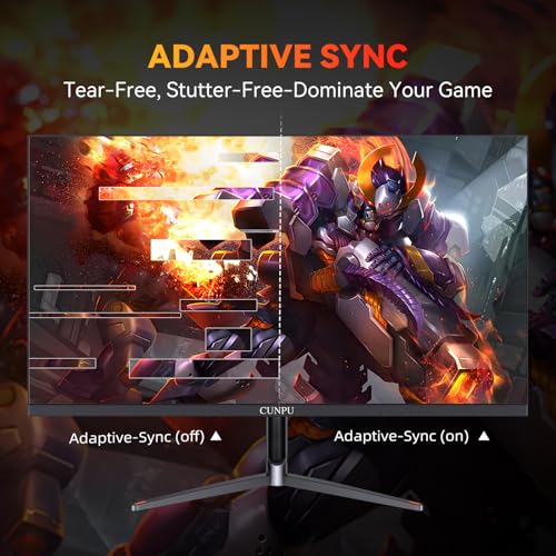 Image of CUNPU 24 Inch 240Hz Gaming Monitor, 1080p FHD, Fast VA Panel, 1ms Adaptive Sync, Ultra Slim Frame, 16.7M Colors, sRGB 100%, HDMI 2.1 & DP 1.4, VESA, Eye Care, for PS5, Xbox, Gaming Computer Monitor