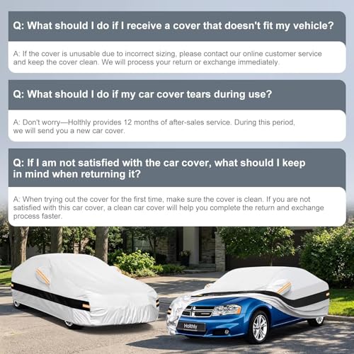 Image of 10 Layers Sedan Car Cover Custom Fit for Dodge Avenger (1994-2015), Waterproof All Weather for Automobiles, Outdoor Full Cover Sun Dust Rain Protection with Cotton. Silver