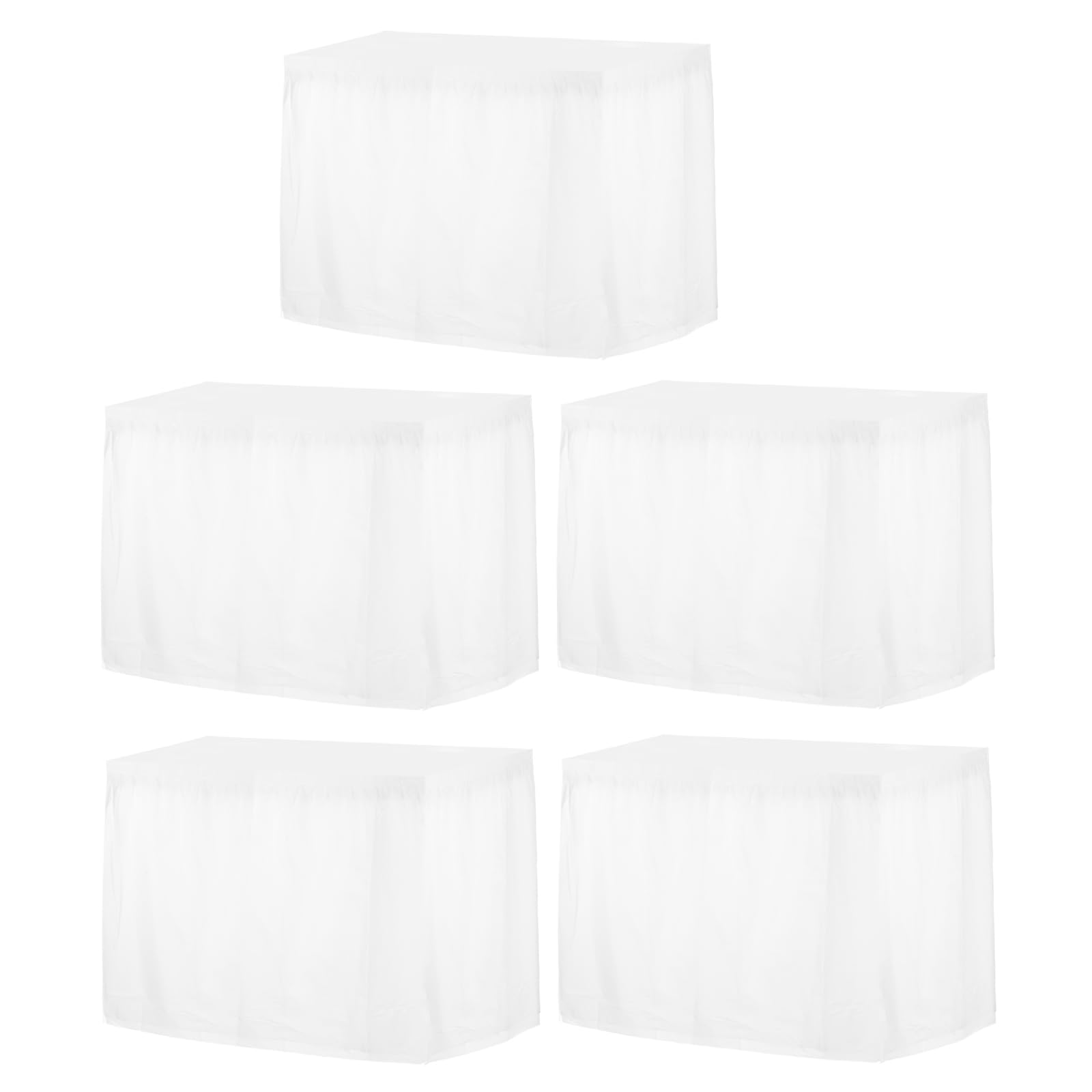 QUARKZMAN 5 Pcs Blanc Jupes de Table en Plastique 29 Pouce x 14 Ft