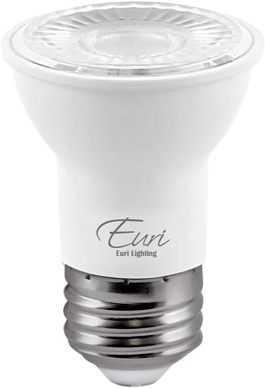 Euri Lighting EP16-7W4020ew Dimmable LED PAR16 E26 Base, 7W (50W Equiv.) 500lm, 80CRI, Warm White (2700K) 40° Beam Angle, Damp Rated UL, Energy Star 3YR 25K HR WTY, One Count