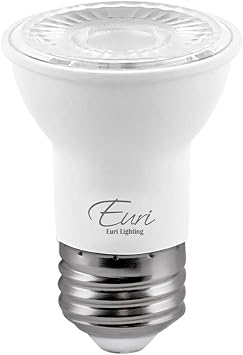 Euri Lighting EP16-7W4000ew Dimmable LED PAR16 E26 Base, 7W 50W Equal, Soft White 3000K, 500lm, 80CRI, 40 Beam Angle, Damp Rated UL, Energy Star 3YR 25K HR WTY, One Count