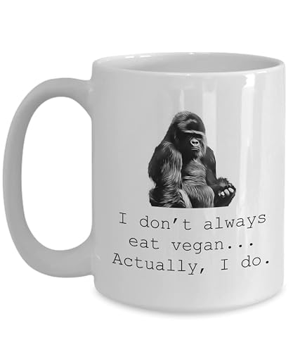 Vegan Gorilla Coffee Mug - Gorilla Gifts - Gorilla Lover