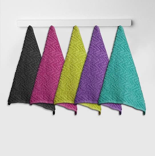 Miniatura 7 de ZUPERIA Zigzag - Paños de lavado multicolor, 16 unidades, 12 x 12 pulgadas, paños suaves altamente absorbentes para cara, toallas de gimnasio,