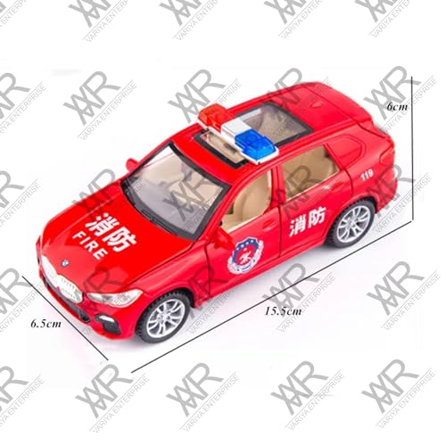 Image of 1:32 Scale BMW X5 Police Toy Car | Metal Pullback Diecast Car for Kids with Openable Doors, Sound, Light Effects Toy for Car Enthusiasts (Color As Per Available), Black