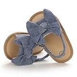 COSANKIM Infant Baby Girls Summer Sandals with Flower Soft Sole Newborn Toddler First Walker Crib Dress Shoes(12-18 months toddler 13 Jeans)