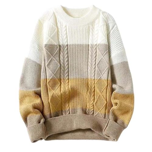 Pull color block pour homme au style coréen ample et doux