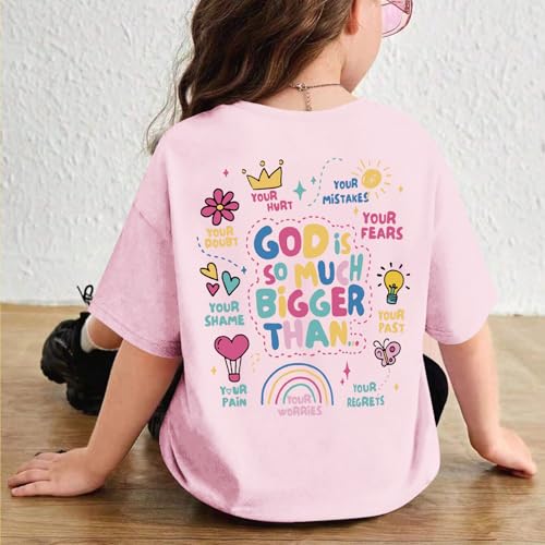 Girls Cute Christian Shirts Jesus God Faith Bible Verse Tshirt for Kids Religious Inspirational Graphic Tees Tops4