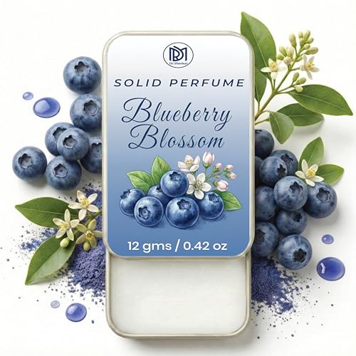 Image of Dr.Mashur Solid Perfume Blueberry Blossom | Alcohol Free Wax Perfume Balm, Long Lasting Pocket Fragrance Tin 12g, Non Greasy Smooth Glide, Travel Friendly | Men & Women | Touch Up