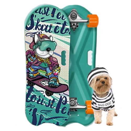 Pgkog Katzen-Skateboard, Hunde-Skateboard, Haustier-Skateboard, Komplett für Hunde Und Haustiere Entwickelt, Robust und Langlebig, Leichtgängige Lager, Hochgeschwindigkeitsrotation für Schnauzer und