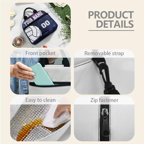 3PCS Custom Volleyball School Backpack Set for Toddler Boys Girls Travel Bookbag Schoolbag Lunch Bag Pen Case for Preschool Kindergarten Elementary Middle School, Blue Galaxy Star3