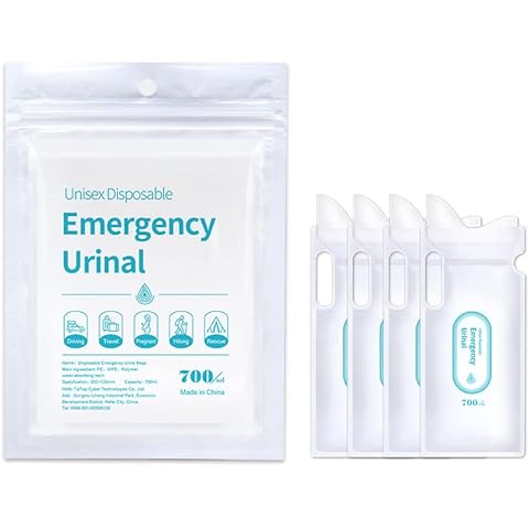 SHOWFEICAT 700ml 4Pcs Emergency Portable Car Urine Bag Vomit Bags Mini Mobile Toilets Handy Unisex Disposable Urinal Toilet Bag Cover