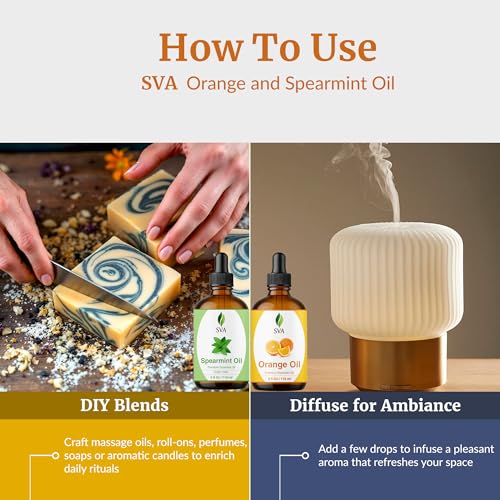 Aceites Esenciales de Naranja y Menta 4 oz Combo Pack miniatura 6