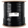 TRUE CABLE Cat5e Direct Burial Bulk Ethernet Cable, Shielded F/UTP, 500ft, Black, Waterproof, Outdoor OSP Jacket, 24AWG Solid Bare Copper, 350MHz, PoE++ 100W