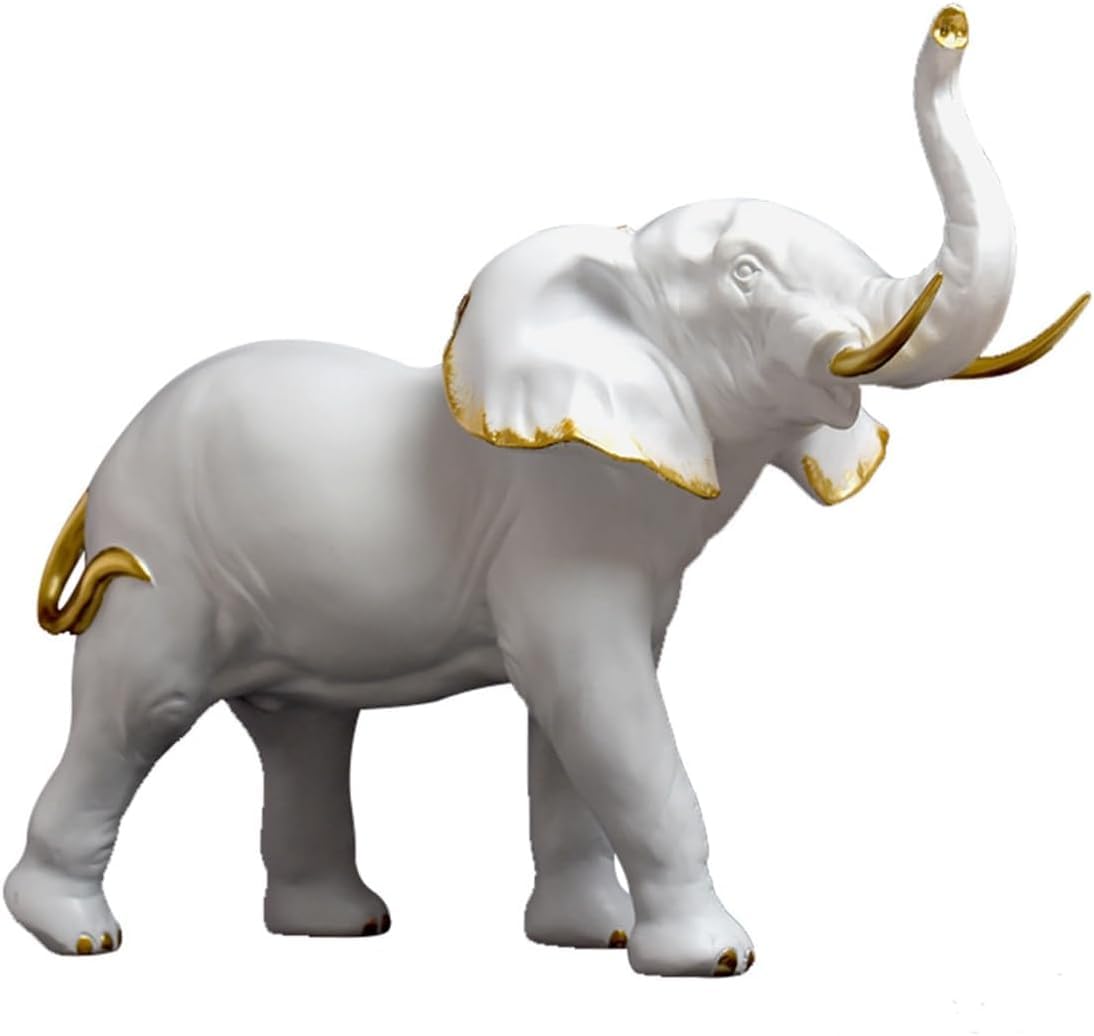 DFrywdgSEY Animal statue, Elephant Resin Animal Statue Home Decor Tabletop Ornament Modern Fashion Figurine Craft