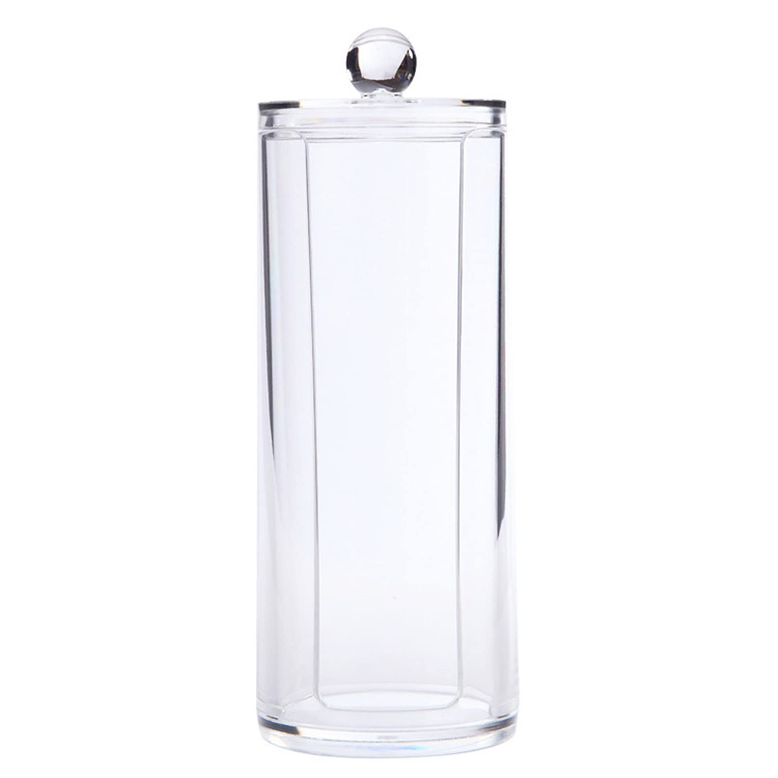HUIOP Acrylic Makeup Cotton Pad Holder Dispenser Round Cosmetic Storage Jars with Lids Cotton Swab Cotton Round Pads Holder for Bathroom Accessories Storage Shelf Vanity(Not Included Cotton Pad)