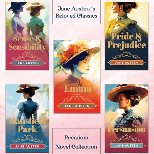 Image of Jane Austen's Beloved Classics (Set of 5 Books) | Pride & Prejudice, Emma, Sense & Sensibility, Persuasion and Mansfield Park | Beautiful Gift Box of Unabridged Classic
