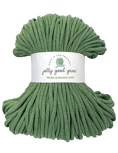 5mm Braided Macrame Cord Rope by Jolly Good Yarn, Soft Recycled Cotton, 100m (500g), Wall & Plant Hangers, Textile Jewellery