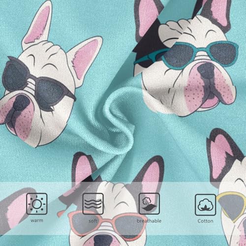 Wusikd French Bulldog Girls' Underwear Cotton Sunglasses Girls Briefs Soft Toddler Underwear 2T3