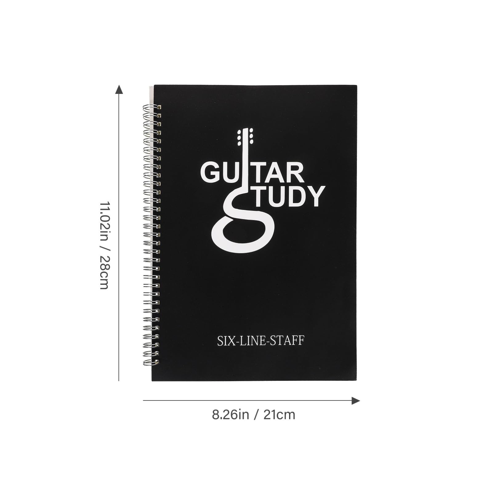 Mikinona Cuaderno Tablatura Guitarra A4 Diseño en Espiral, Resistente al Agua y Ligero, Adecuado para Principiantes Llevar en Bolsa de Guitarra al Aire Libre