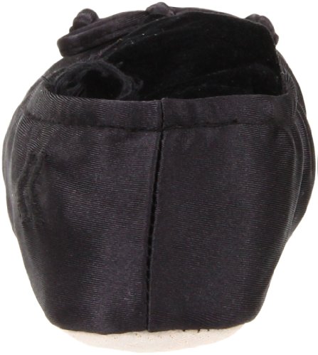 Image of Isotoner Women's Classic Satin Ballerina Slipper, Black, Medium (6.5-7.5 M US)