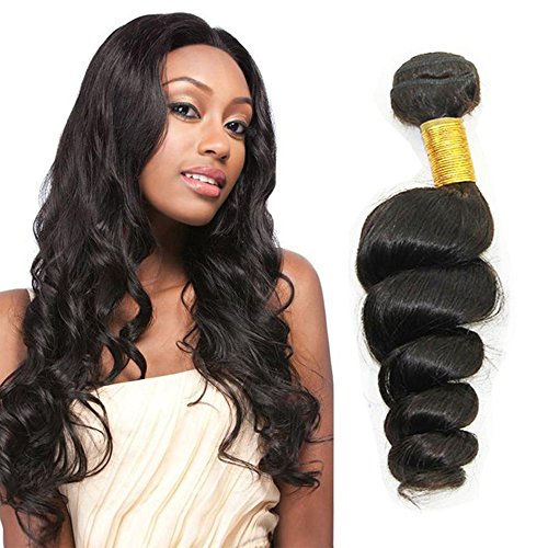 JINREN (TM) Brazilian Virgin Hair Loose Wave Hair Weave 3 Bundles 300g Unprocessed Loose Deep Wave Virgin Human Hair Weave Natural Black 10-28inch