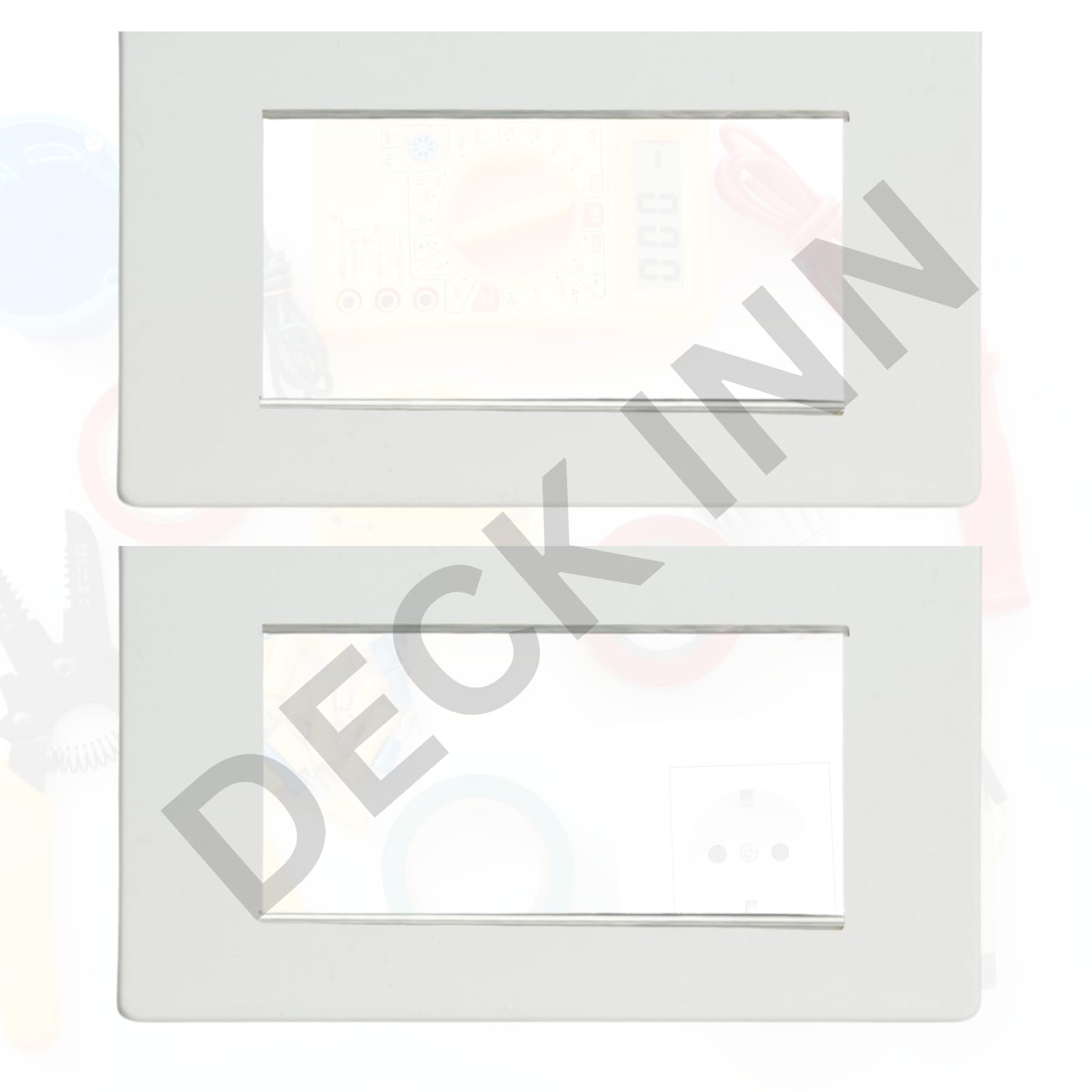 DECK INN White Pack of 4 Double Light Switch Finger Plate Panel Socket - Prevents Finger Marks Around Switch - Image 3