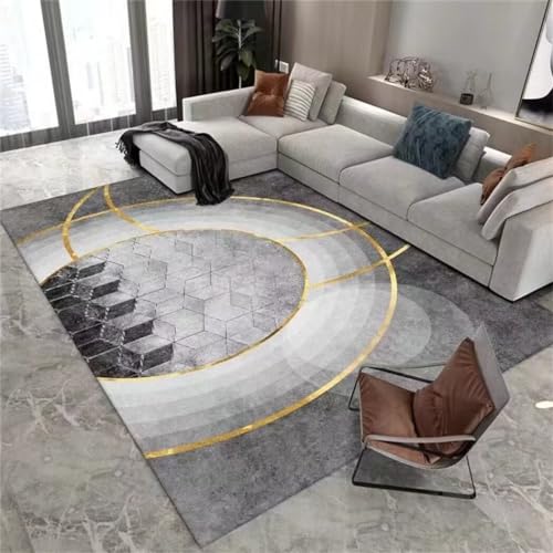 Tapis à motif géométrique gris 50x80cm pour salon - 2