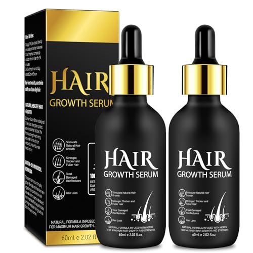 Hair Growth Serum for Men & Women, Hair Growth Oil, Biotin Serum,2.02 oz Hair Serum for Hair Gowth for Getting Thicker Hair Hair Growth Oil, Beard Growth Hair Oils for Hair Growth Products 2 Pcs