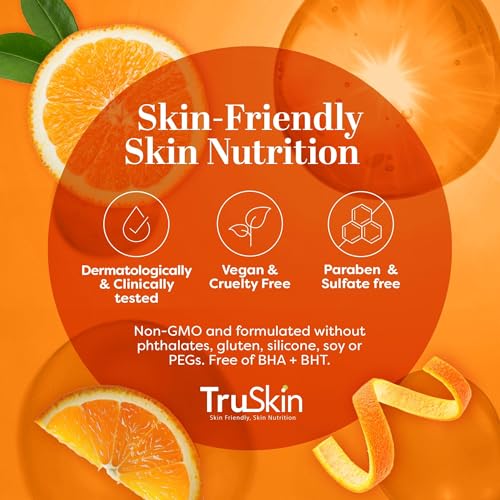 TruSkin - Suero facial con vitamina C, suero facial antienvejecimiento con vitamina C, ácido hialurónico, vitamina E y más, suero iluminador para manchas oscuras, tono de piel uniforme, área de los
