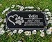 Pet Grave Marker Memorial Personalized Dog Paw Heart Pet Headstones Custom Engraved Absolute Black Granite Garden Plaque Engraved with Dog Cat Name Dates