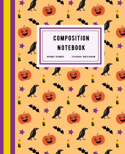 Watch Out For Little Pumpkins - Halloween Train Series Composition Notebook: Wide Ruled, 120 Pages, 7.5 x 9.25 in, Notebook for Note Taking, Journaling and Creative Writing, Gifts for Kids