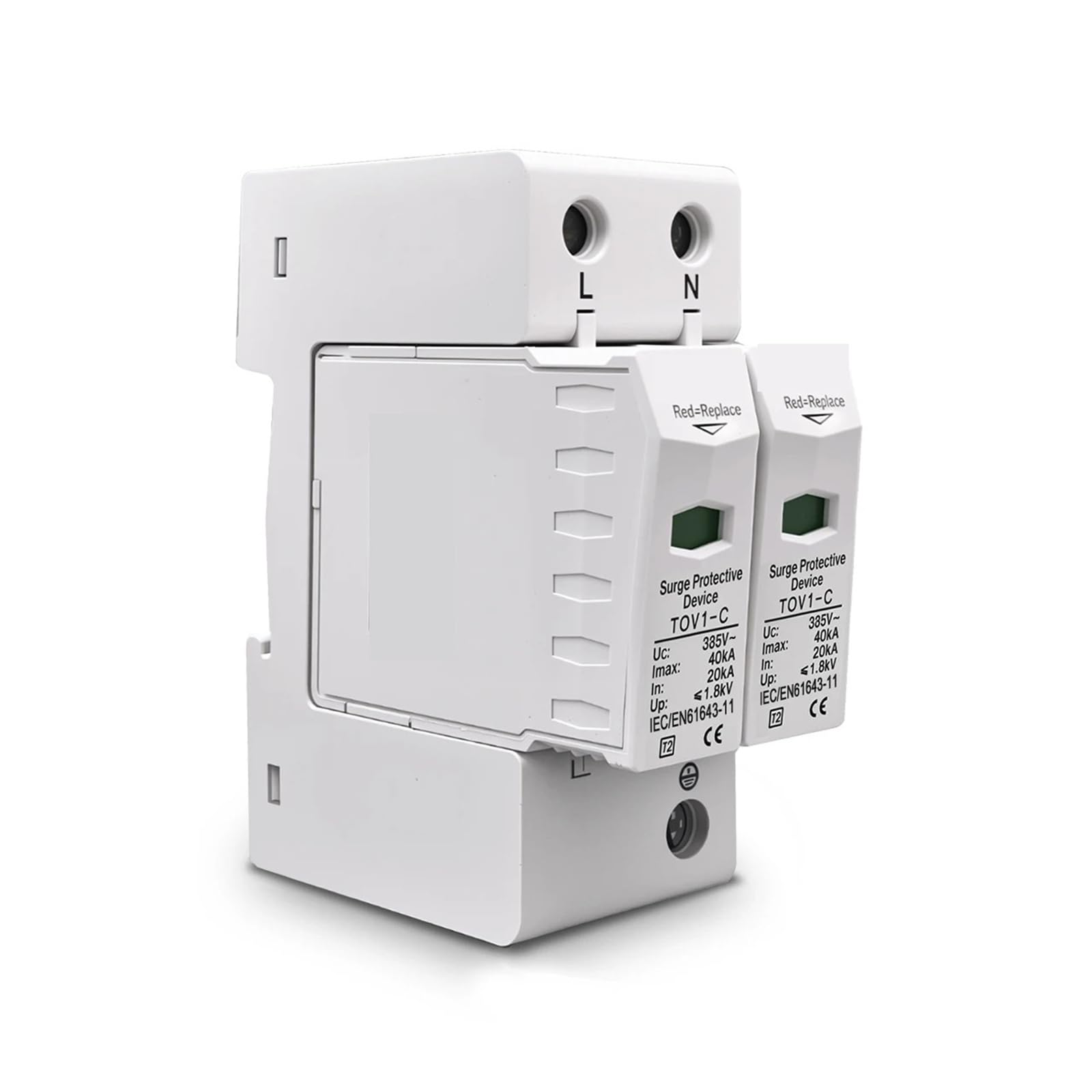 Protector contra sobretensiones AC SPD 2P de 275V y 30-60kA 4