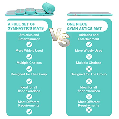 Ppxia Gymnastics Mat Inflatable Tumbling Mat 4 Inches Thickness Air Floor Tumble Track Air Track Set With Pump For Training Cheerleading Home Use Beach #TOP3