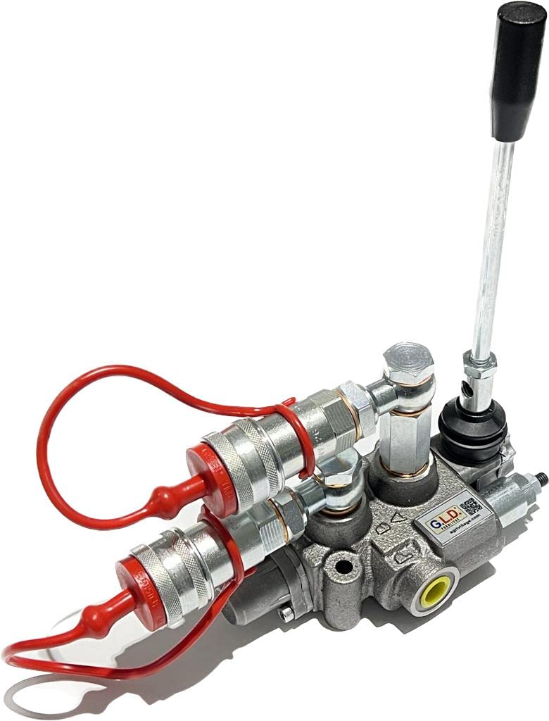 Distributore oleodinamico doppio effetto a 1 leva 3/8" 40 Litri 180 bar completo di innesti rapidi