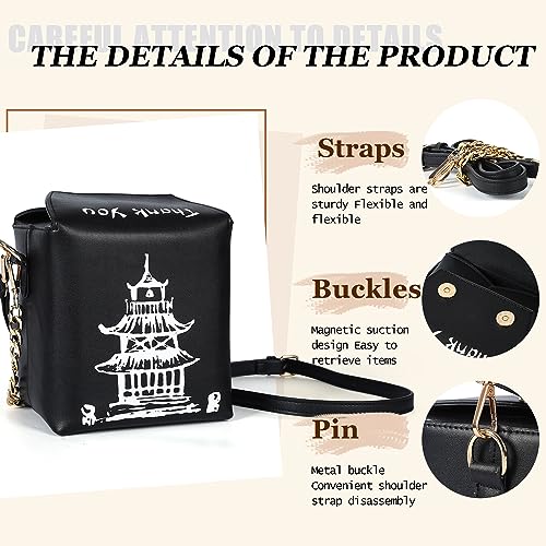 Image of Crossbody Purses and Handbags for Women PU Leather Chinese Takeout Box Totes Top Handle Satchel Shoulder Bag