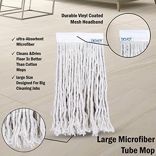 Image of Mop Heads 250GM Replacement Heavy Duty Commercial Grade Cotton Looped End Wet Industrial Cleaning Mop Head Refills (Pack OF10)
