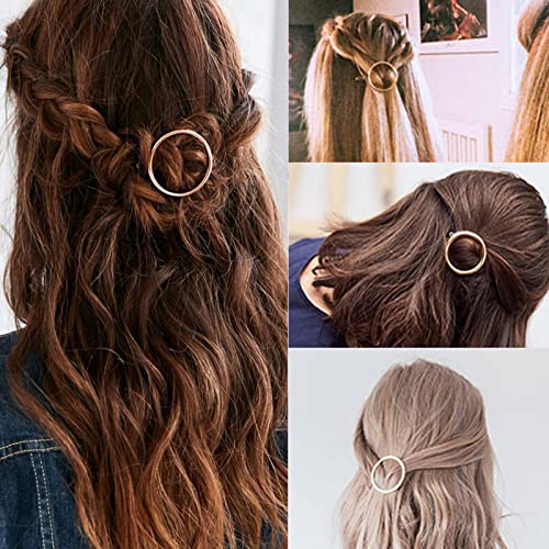Geometrische Haarspangen Runde geometrische Haarnadeln 4 Stücke Legierung Pferdeschwanz Halter Kopfschmuck Kopfbedeckungen Haarnadeln für Für Mädchen und Frauen