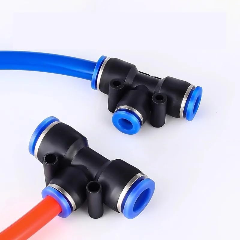 Compatible con LEGRIS, 50 piezas de 4 mm, 6 mm, 8 mm, 10 mm, 12 mm, conector rápido de aire neumático de PE PEG, accesorio en forma de T, manguera de plástico for tubería.(PE-14,50 PCS)