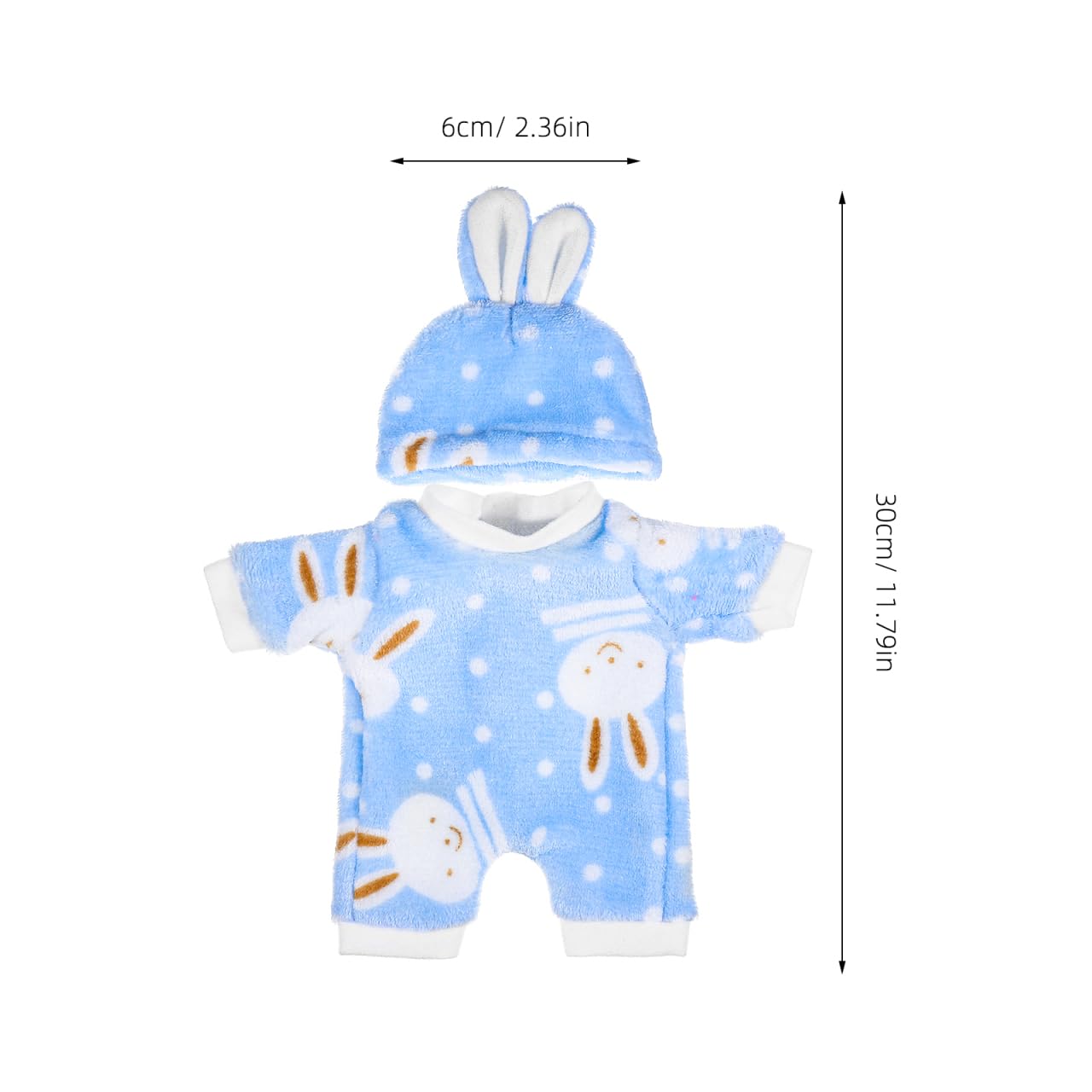 Toddmomy 4 Sets 12inch Baby Doll Clothes Soft Bunny Jumpsuit Reborn Baby Dolls Outfits for Girls Dress up Realistic Animal Pajamas - Image 4