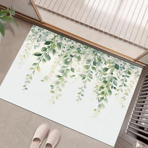 Tapis resistant lavable grand format motif feuillage naturel entree - 3