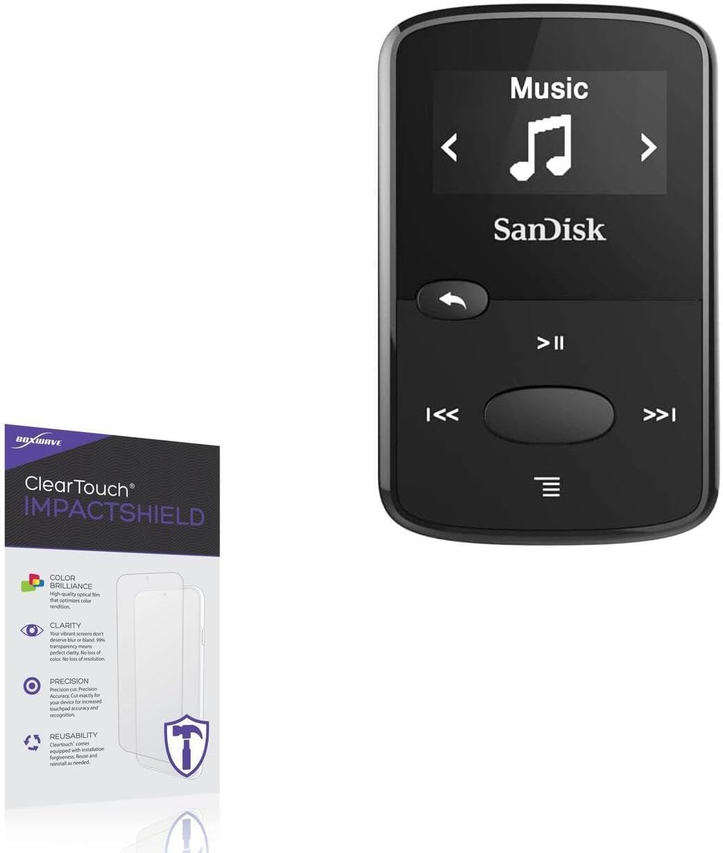 BoxWave Screen Protector Compatible with SanDisk SDMX26-008G-G46K (0.96 in) - ClearTouch ImpactShield (2-Pack), Impenetrable Screen Protector Flexible Film