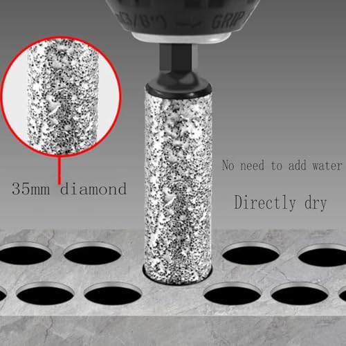 Diamond Core Drill Bits Set, 2 in 1 Hexagonal Shank Brazing Dry Drilling Specialized Hole Opener, 6/8/10/12mm Diamond Drill Bits Set for Porcelain,for Drilling on Porcelain, Ceramic, Glass 4 Diamond Core Drill Bits Set, 2 in 1 Hexagonal Shank Brazing Dry Drilling Specialized Hole Opener, 6/8/10/12mm Diamond Drill Bits Set for Porcelain,for Drilling on Porcelain, Ceramic, Glass - Image 4