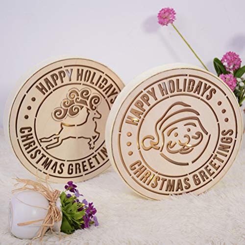 Aboofan Round Wooden Cutouts Luminous Hanging Wooden Circles Ornaments Led Wooden Discs Wood Slices Centerpieces For Christmas Diy Decoration Crafts #TOP5