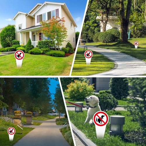 SGZIOO 4 Stück Kein Hundeklo Schild Steckschild, 30 x 15 cm, Schild Hunde Kacken Verboten, schild Kein Hundeklo aus PVC, Wetterfest UV-Schutz, Beidseitig Bedruckt