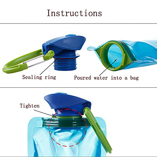 YoMaris Unisex Adult 700ML Faltbare Set von 3 mit CE, ROHS Zertifikate, Zusammenklappbare Flexible Wiederverwendbare Wasserflasche zum Wandern, Abenteuer, Reisen